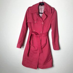 Express Hot Pink Double Brested Trench Coach Small